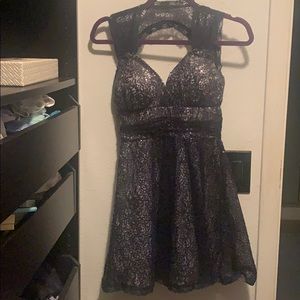 Navy Blue sequence homecoming dress